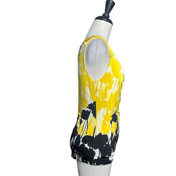 Cache Silky Cowl Neck Floral Tank Top Size Small - Picture 2 of 4